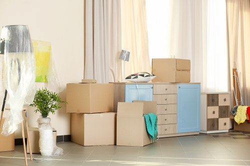 Movingfurniture team preparing furniture for careful relocation