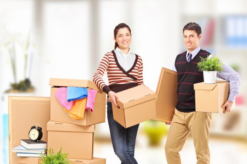 Local van service navigating residential access in Movingfurniture