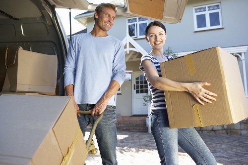 Moving truck outside a property with access and parking considerations