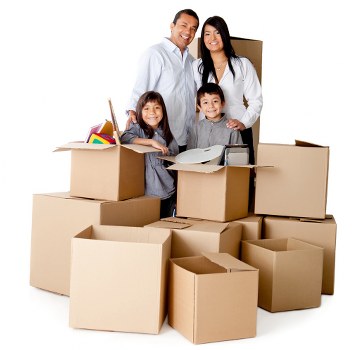 Preparation checklist for moving day with packed boxes and arranged furniture